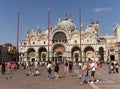 Venice, Italy - June 07, 2017: Tourists on San Marco Square and Royalty Free Stock Photo