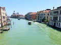 View of the Grand Canal and Santa Maria della Salute church in Venice, Italy Royalty Free Stock Photo