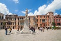 VENICE, ITALY - JUNE 15, 2016: view of statue of Nicolo Tommaseo on St. Stephen`s square campo Santo Stefano Royalty Free Stock Photo