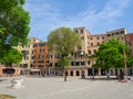 Venice, Italy. The main square of the Jewish quarter Royalty Free Stock Photo