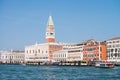 VENICE, ITALY - MAR 23, 2014: City view with landmarks and boats Royalty Free Stock Photo