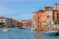 Venice, Italy - March 27, 2019: Beautiful vivid view of the Grand Canal in Venice with Accademia Bridge Royalty Free Stock Photo