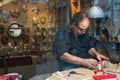 Venice, Italy, march 3, 2019. Carnival Masks maker