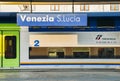 The sign board of Venice`s Santa Lucia Station