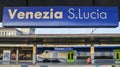 The sign board of Venice`s Santa Lucia Station
