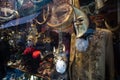 Venice, Italy - March 3, 2019: Venetian carnival masks for sale in a shop window Royalty Free Stock Photo