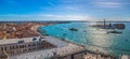 Venice panorama South-East from the high of Campanile San Marco tower, Venice, Italy Royalty Free Stock Photo