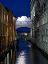 Venice, Italy - March 1, 2019 A view of the Bridge of Sigh at night Royalty Free Stock Photo