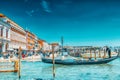 VENICE, ITALY - MAY 12, 2017 : Embankment of the Grand Canal with Gondolas . Italy Royalty Free Stock Photo