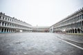 Venice. Empty Piazza San Marco at Sunrise in Venice. Rainy Weather