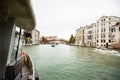 Venice, Grand Canal in Venice, Italy. Academy Bridge. View from Vaporetto