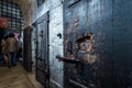 Old prison at the Doge`s Palace Palazzo Ducale, Venice. It is famous tourist attraction of city. Historical dungeon with vintage