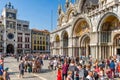 People visit the San Marco square in Venice Royalty Free Stock Photo