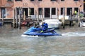 Police on the Grand Canal of Venice Royalty Free Stock Photo