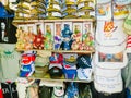 Venice, Italy - May 04, 2017: Vendors stands - profitable and popular form of sales traditional souvenirs and gifts like