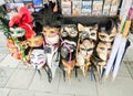 Venice, Italy - May 04, 2017: Vendors stands - profitable and popular form of sales traditional souvenirs and gifts like