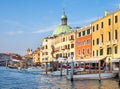 Venice, Italy - 19 May 2105: View of the Grand Canal, and buildings in the centre of Venice