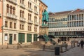 Venice, Italy - 14.03.2019: monument to Daniele Manin, italian patriot, statesman and leader of the Risorgimento, campo Manin in Royalty Free Stock Photo