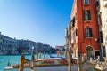 Motorboats at wharf at Grand Canal Canale Grande Venice Italy Royalty Free Stock Photo