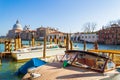 Motorboats at wharf at Grand Canal Canale Grande Venice Italy Royalty Free Stock Photo