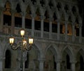 Venice in Italy by night Palace of Doge Royalty Free Stock Photo