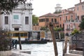 Venice, Italy - 14 Nov, 2022: Accademia Vaporetto station on the Grand Canal Royalty Free Stock Photo