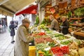 Venice, Italy - 15 Nov, 2022: Fresh fruit and vegetables on sale at the Mercato di Rialto market