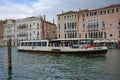 Venice, Italy - 15 Nov, 2022: Vaporetto ferry boat public transport on the Grand Canal Royalty Free Stock Photo