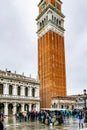 Saint Marks Campanile, the bell tower of St Marks Basilica Church in San Marco Square, Venice, Italy Royalty Free Stock Photo