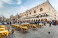 Venice, Italy - October 24, 2019: Amazing architecture of the Doges Palace on the San Marco square of Venice, Italy Royalty Free Stock Photo