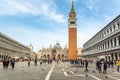 Venice, Italy - October 24, 2019: Amazing architecture of the Piazza San Marco square with Basilica of Saint Mark in Venice city, Royalty Free Stock Photo