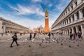 Venice, Italy - October 24, 2019: Amazing architecture of the Piazza San Marco square with Basilica of Saint Mark in Venice city, Royalty Free Stock Photo