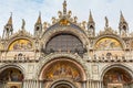 Venice, Italy - October 24, 2019: Amazing architecture of Saint Mark Basilica on the San Marco square in Venice, Italy Royalty Free Stock Photo