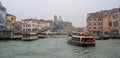 Venice, Italy - October 13, 2017: The Canale Grande in the district of the railway station. Pleasure boats, river trams