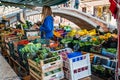 Floating fruit market in Venice, Italy Royalty Free Stock Photo