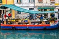 Floating fruit market in Venice, Italy Royalty Free Stock Photo