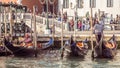 Venice, Italy - October 29, 2016: Gondolas on Canal Grande Royalty Free Stock Photo