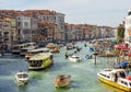 Venice, Italy - October 2022: Heavy traffic on Grand canal Royalty Free Stock Photo