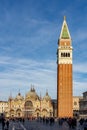 Venice, Italy - October 2022: San Marco square with Campanile tower and St. Mark`s basilica Royalty Free Stock Photo