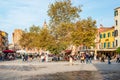 Street life in Venice. People enjoying a nice day