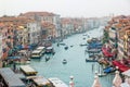 Top view of Grand canal from roof of Fondaco dei Tedeschi Royalty Free Stock Photo