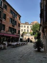 Venice, Italy - October 5, 2023: View of the Hotel La Fenice, a landmark historic palazzo hotel in Venice Royalty Free Stock Photo