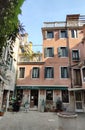 Venice, Italy - October 5, 2023: View of the Hotel La Fenice, a landmark historic palazzo hotel in Venice