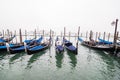 Venice, Italy - October, 2017: View gondola old city center buildings and canal in Venice, Italy. Tourist destination. Royalty Free Stock Photo