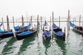 Venice, Italy - October, 2017: View gondola old city center buildings and canal in Venice, Italy. Tourist destination. Royalty Free Stock Photo