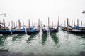 Venice, Italy - October, 2017: View gondola old city center buildings and canal in Venice, Italy. Tourist destination. Royalty Free Stock Photo