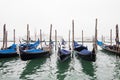 Venice, Italy - October, 2017: View gondola old city center buildings and canal in Venice, Italy. Tourist destination. Royalty Free Stock Photo