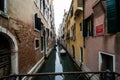 Venice, Italy - October, 2017: View old city center buildings and canal in Venice, Italy. Tourist destination. Royalty Free Stock Photo