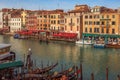 Venice, Italy overlooking boats and gondolas in the Grand Canal Royalty Free Stock Photo