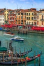 Venice, Italy overlooking Gondolas in the Grand Canal Royalty Free Stock Photo